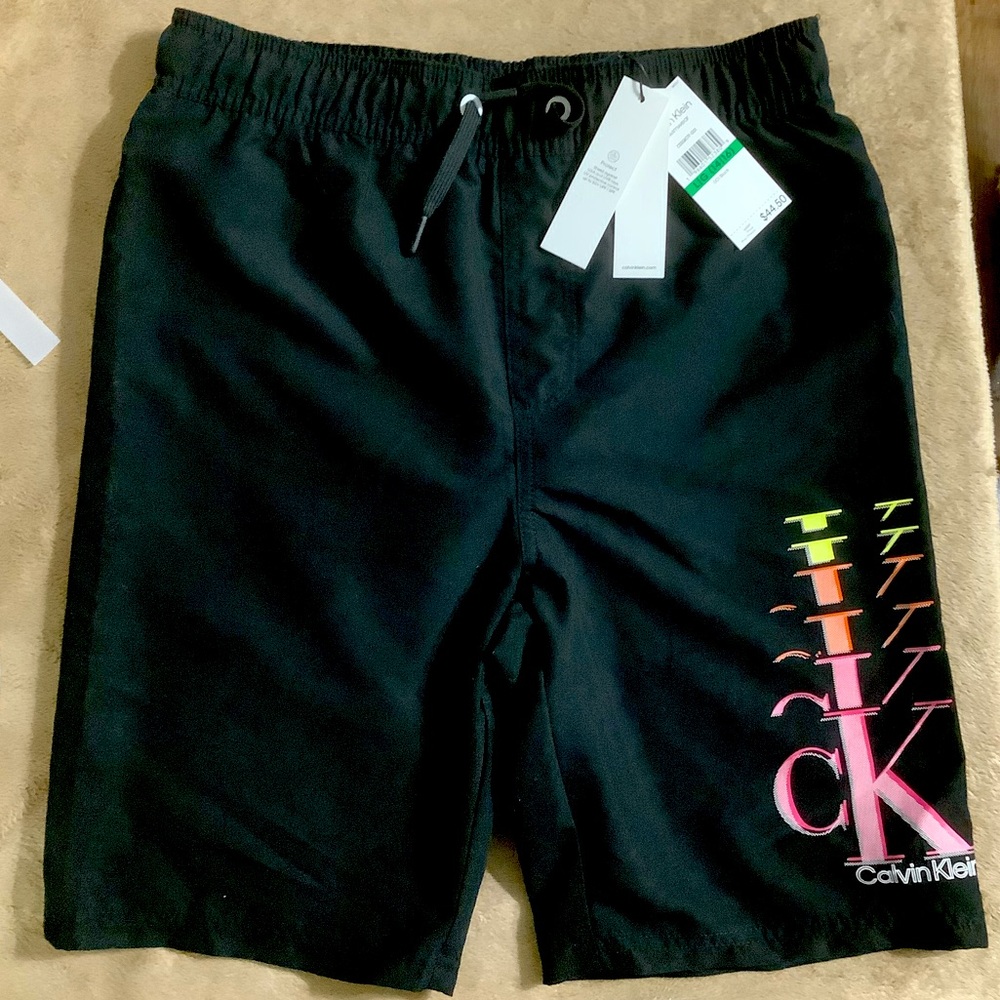 NWT Calvin Klein Boys‎ Swim Bottoms in black